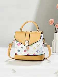 Fashionable Colorblock Handbag, Casual Versatile Shoulder Bag for Women, Trendy All-match Commuter Bag for Daily Used