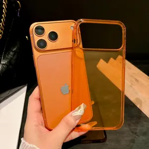 PC glossy transparent mobile phone case, suitable for iPhone17/17 Pro/17 Pro Max, large hole full cover design, anti-drop mobile phone protective cover, Casing