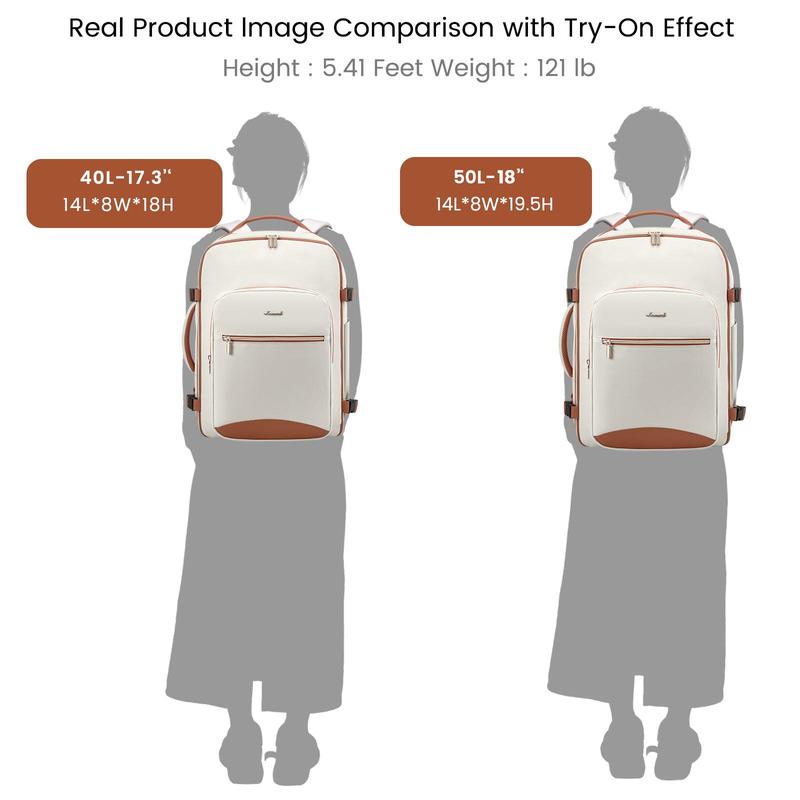 【Valentine's Day Gift】LOVEVOOK Colorblock Carry-On Travel Backpack with 3 Packing Cubes and Laptop Compartment - Personal Item,TSA-Friendly, Airline Approved Travel Bag for Hiking, Weekend,Gift for Valentine's Day,  TikTokShopJumpstartSale