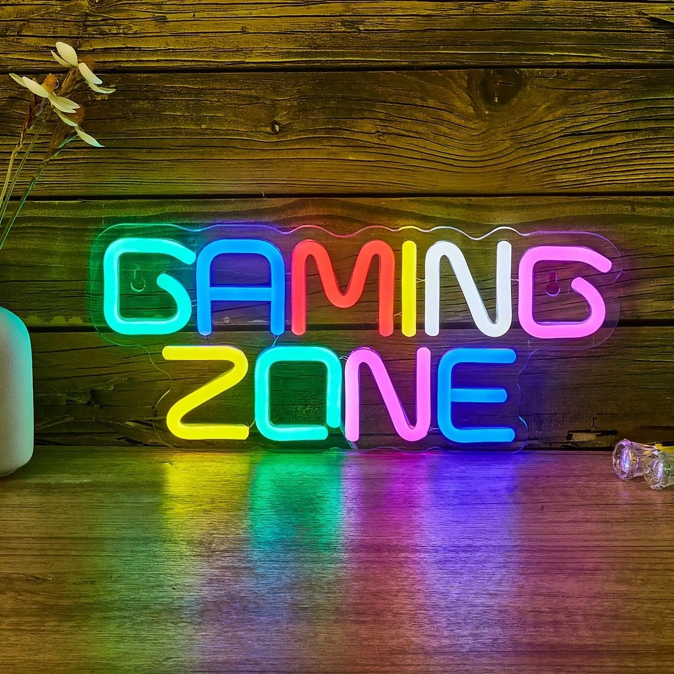 Gaming Zone Letter Design Neon Sign, Led Neon Light, USB Powered Neon ...