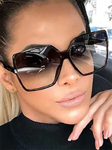 Unisex Fashionable Geometric Frame Glasses, Trendy Casual Glasses for Everyday Use, Fashion Accessories for Outdoor Activities