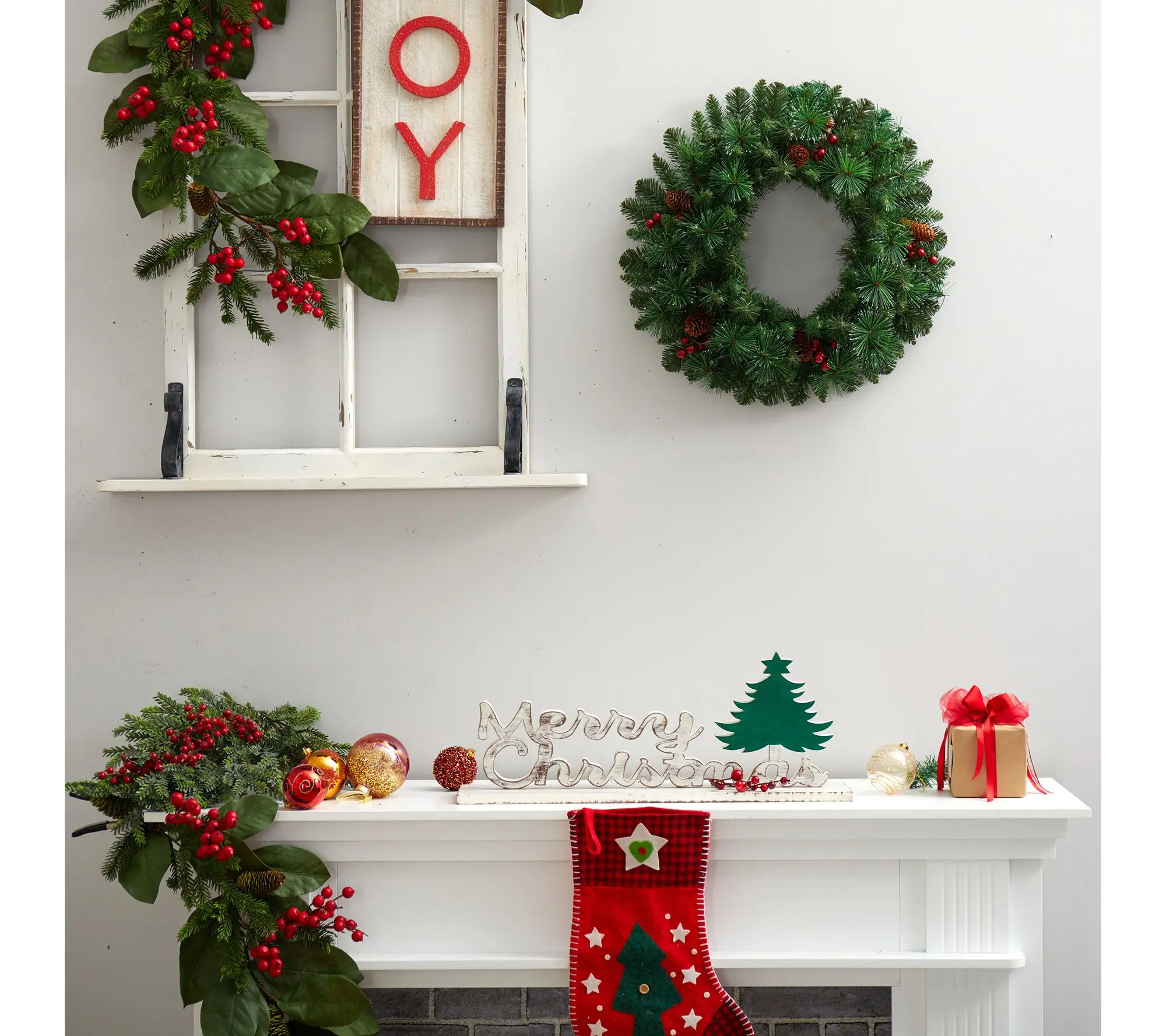 Nearly Natural 20" Frosted Pine Christmas Wreath Nearly Natural 20" Frosted Pine Christmas Wreath