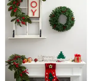 Nearly Natural 20" Frosted Pine Christmas Wreath