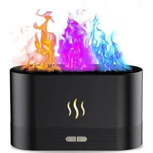 USB Ultrasonic Flame Humidifier Led RGB 7 Colorful Changing Light Essential Oil Fire Flame Aroma Diffuser