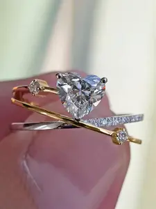 1 PC Charm Cubic Zirconia Ring For Women For Wedding Engagement Party Jewelry Valentine's Day Gift Bridal Engagement Ring