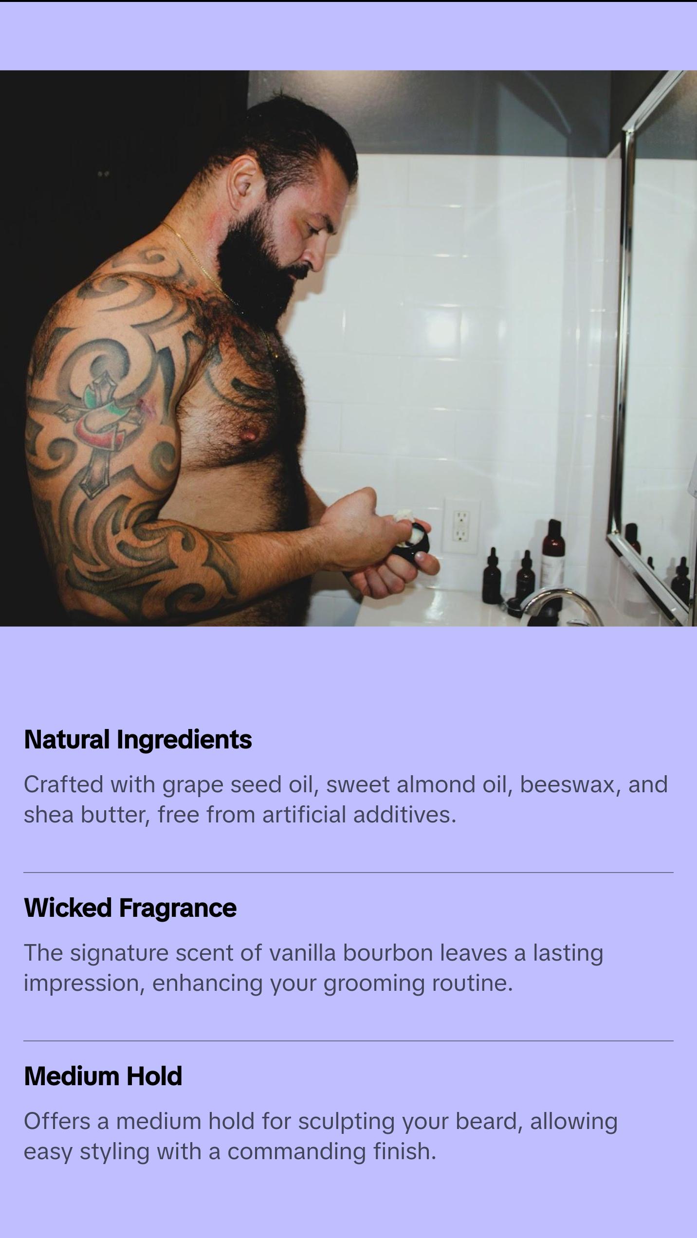 Alpha Beard Butter - Original recipe- Beard Cream with No Artificial Ingredients or Additives - Signature Vanilla Bourbon Fragrance