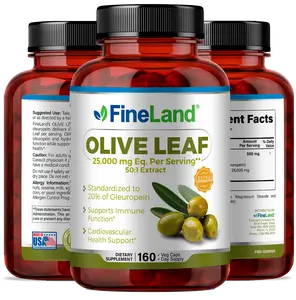 FineLand OLIVE LEAF Rich in Polyphenol & Flavonoid Antioxidants, Free Radical Scavenger, Immune, Cardiovascular Support Healthcare Supplement