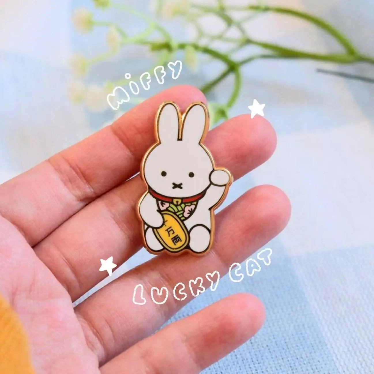 Lucky Bunny Hard Enamel Gold Plated Pin | Lanyard Pin, Backpack Pin, Hat Pin, Lapel Pin, Brooch Accessory, Gift for Her, Gift for Him