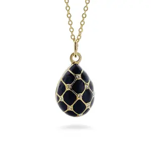 Imperial Blue Argyle Faberge Egg Pendant