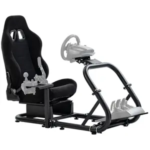 Supllueer Racing Simulator Cockpit Stand with Gaming Seat Fit Logitech G920 G29 G923 Fanatec