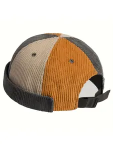 Unisex Minimalist Casual Colorblock Corduroy Hat, Trendy Breathable Lightweight Cap, Fashionable Hat for Men & Women for All Season