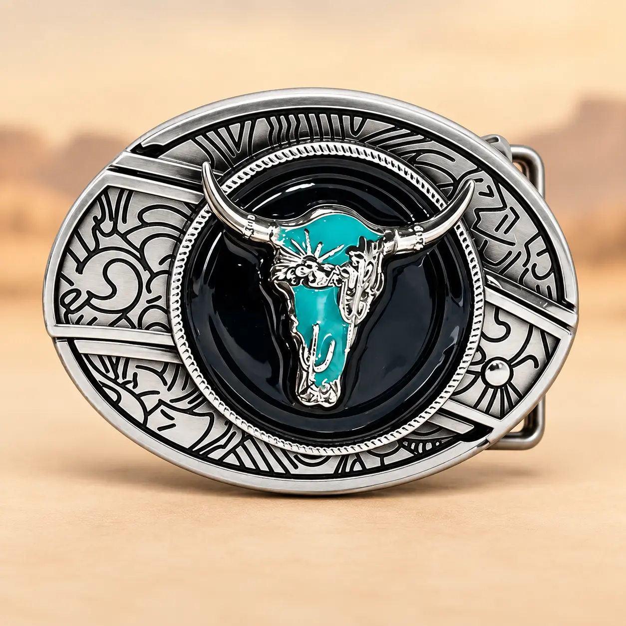 Western Belt Buckles for Men & Women, Vintage Cowboy Longhorn, Spurs & Animal Designs, Rodeo Country Statement Buckle for Jeans, Buckle Only