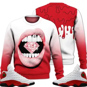 Retro 13 Chicago Sweatshirt, Chicago 13s Outfits, Lip Diamond Streetwear Unisex Sneaker Matching Shirts