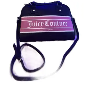 Juicy Couture Los Angeles California Crossbody Bag with Purple Stripe and Adjustable Strap