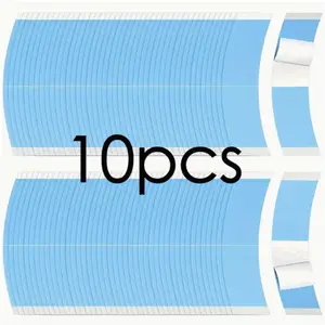 10 Piece Strong Hold Double Sided Wig Tape, Waterproof Transparent Adhesive, Suitable for Lace Fronts and Wigs, Perfect for Seamless Wigs