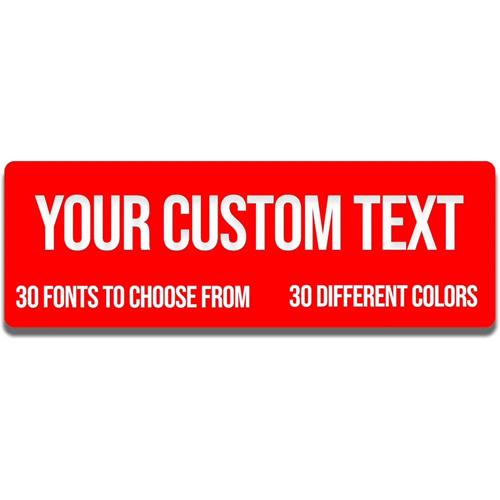 Custom Bumper Stickers - 10x3 Inch Custom Vinyl Bumper Stickers for Cars, Trucks, SUVs, Choose from 30 Fonts and Colors
