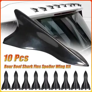 10Pcs Car Roof Spoiler Bumper Spoiler Shark Fin Diffuser Vortex Generator Universal Rear Roof Shark Fins Spoiler Wing Kit