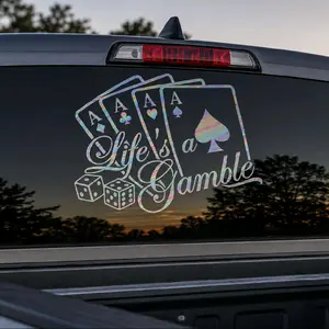 "Life Is a Gamble Vinyl Decal - Versatile Waterproof Sticker for cars and trucks