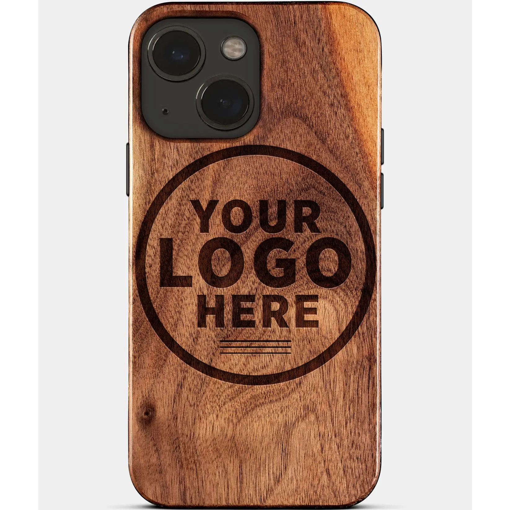 Personalized iPhone 15 Plus Case - Custom Monogrammed Wood Carved MagSafe iPhone 15 Plus Cover