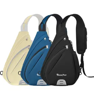 Seektop 7L Anti-Theft Sling Bag – RFID Blocking Crossbody Backpack, Water-Resistant 400D Nylon Chest Pack with Lockable Zippers for Travel, Hiking & Daily Use (Men & Women)