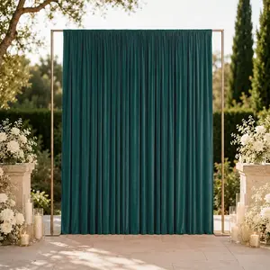 10ft x 12ft Spandex Backdrop Curtain Hunter Emerald Green, 4-Way Stretch Wrinkle-Free Photo Booth Backdrop with Rod Pockets for Wedding & Events