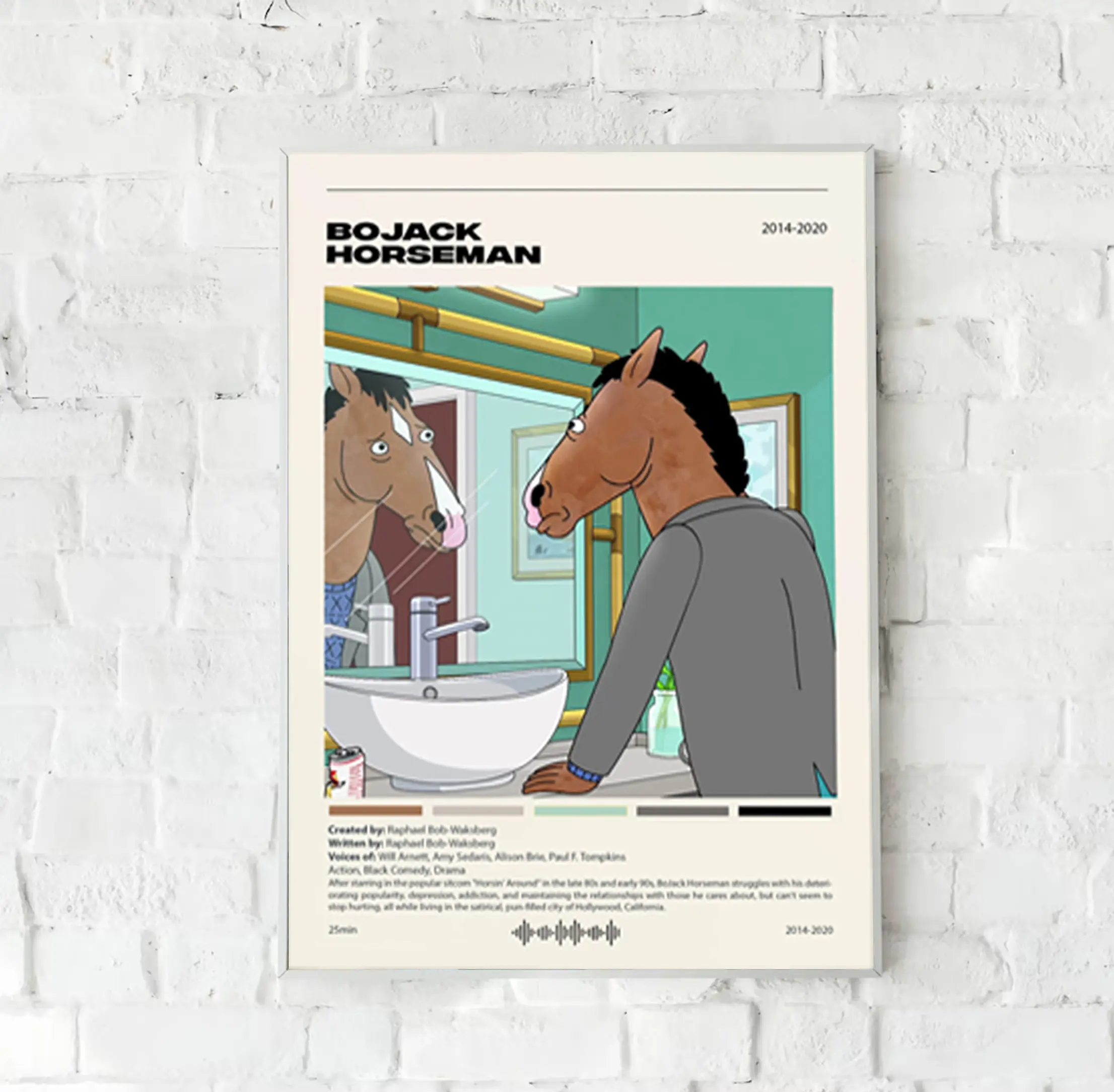 BoJack-Horseman Adult Animated Tv Series Vintage Minimalist Poster, BoJack Movie Retro Art Print, Gift For Film Fans Wall Decor Unframed