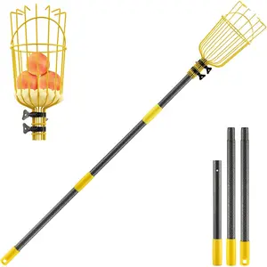 Fruit Picker Tool,Apple Picker Pole with Basket,5.5 FT Adjustable Fruit Picker Pole with Basket Telescoping,Sturdy Basket with Foam Pad for Picking Avocado Acorn Lemon Pear Mango……