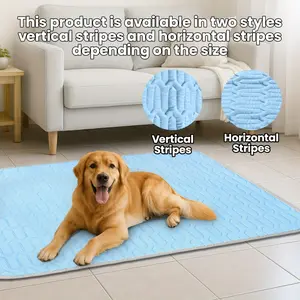 HalloStark UPGRADED ICE-COOl MODEL Summer Pet Cooling Mat Pad & Sleeping Bed for Small Medium Large Cats Dogs Vertical Horizontal Stripes