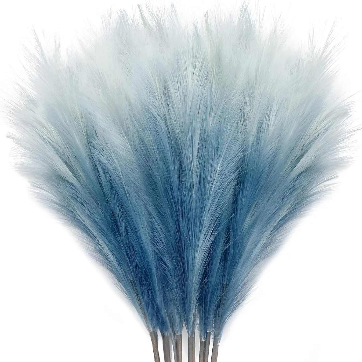 8Pcs 35.4” Blue Colorful Faux Pampas Grass, Fluffy Artificial Bulrush Branches Boho DecorLiving Room Wedding Decoration Search by: Search on ebay Search on Walmart