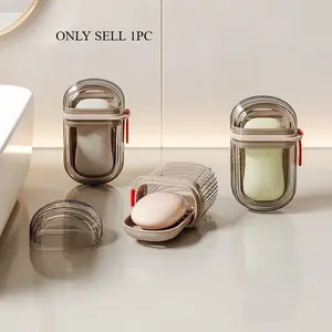 Portable Soap Storage Box, 1 Count Waterproof Soap Dish with Lid, Soap Bar Holder for Home Bathroom & Travel & Camping, Soap Saver