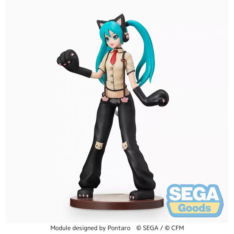 23cm SPM Series Hatsune Miku Project DIVA Kitty Cat Neko Girl Collectible Figurine Official PVC Anime Figure Table Ornament Fan Collection Holiday & Birthday Gifts