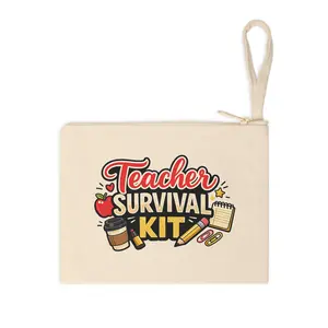 Teacher Survival Kit Pouch | Accessory Zipper Pouch, School Supplies Design