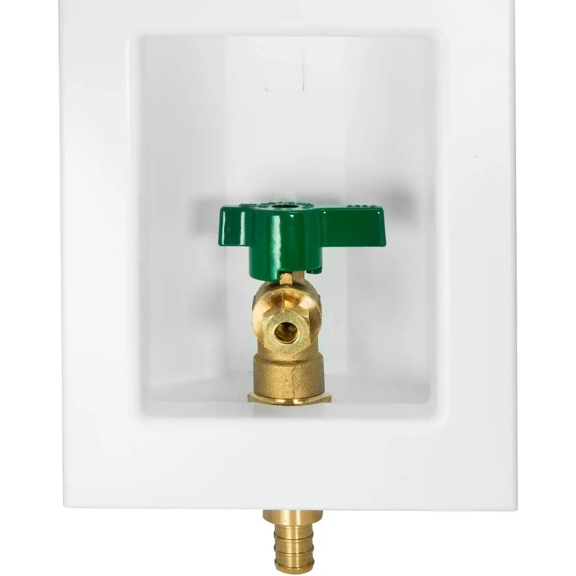 Pex Pre-assembled Ice Maker Outlet Box, 1/2-Inch Pex F1807 Crimp with Installed 1/4-Turn Ball Valve, White,(IM002) Utensils Portable, 1/2 Inch Crimp Pex Inlet, 1/4 Inch Od Compression Outlet