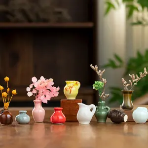 Ceramic Mini Small Vase Fridge Magnet Magnetic Flower Arrangement Decor DIY Fridge Decoration Ornament Creative Home Gift