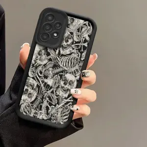 Phone Case: Dark Vintage Skull Graffiti Pattern Phone Case Compatible with Samsung Galaxy S26 S25 S24 S23 S22 S21 Fe Plus Ultra A13 A14 A15 A16 A17 A33 A34 A35 A36 A52 A53 A54 Note20. Shockproof and Durable, Fashionable Design, TPU
