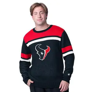 Football Fan Shop Officially Licensed NFL Starter by Carl Banks L/S Sweater - Houston Texans