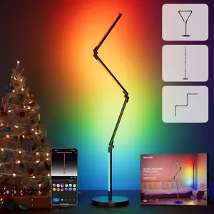 RGB LED Foldable Floor Lamp, Remote/App/Voice Control Timer and Dimming Multiple DIY Model for Home Lighting and Decor