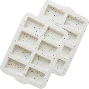 Mini Loaf Pans, Nonstick  baking molds for baking small cakes, loaf, bread, 8 Cavity small Meatloaf Pans 2 packs