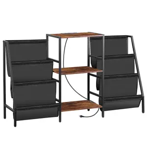 Segawe Record Player Stand with Vinyl Storage Thicken Oxford Fabric Metal Frame Organiser Racks