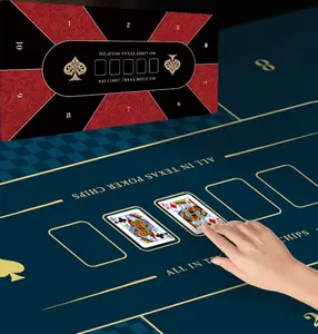 70 x 35 Inch Poker Mat, 8 Players Texas Hold'em Poker Rubber Mat Poker Topper for Tables, Folding Portable Poker Table Top Layout w/Carrying Bag for Poker Games non-slip rubber base desk pad desk mat gift