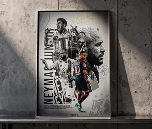 Neymar Jr | Football Legend Poster Artwork “Crowned Icon — A King Of Skill And Glory” — For Sports Fans, For Drops That Radiate Golden Energy