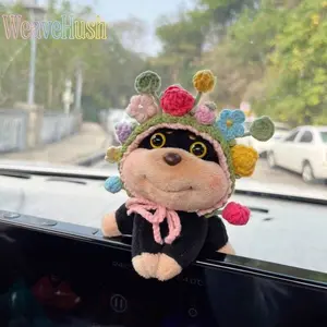 Cute Plush Puppy Dog Hairpin Style Ornament for Car Center Console & Screen, Trendy Cartoon Auto Interior Decoration, Adorable Mini Plush Doll Figurine for Vehicle Dashboard & Display Screen, Sweet Personality Decor to Add Lovely Charm for Cars, SUVs & Da