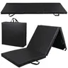 AnswerE Large Thick PU Leather Tri-Fold Exercise Mat - 6ft x 2ft x 2in Portable Padded Fitness Mat with Handle for Home Gym Yoga Floor Workout Training, Exercise Mat Thick