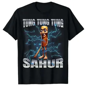 Funny printed T-shirt There is Motion at YourFront Door Tung Tung Tung Sahur Meme T-Shirt