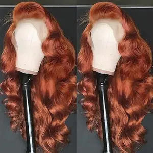 Bling Hair 13x6/13x4 Reddish Brown Body Wave Lace Frontal Wig Human Hair 180% Density 33# Pre-cut 9x6/7x5 Body Wave Lace Closure Wigs Human Hair For Woman