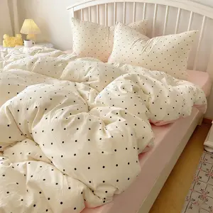 Polka Dot Pattern Bedding Set 3-Count Duvet Cover & Pillowcase Soft Comfortable Decorative for Home Bedroom