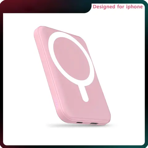 Podoru Compact Silicone MagSafe Power Bank - 5000mAh Mobile Device USB Battery Operated Charger with Dual Ports, USB-C Cable, Ice-Core Temp Ctrl for iPhone 17/16/15/14/13/12 Series, On-the-Go Phone Accessory