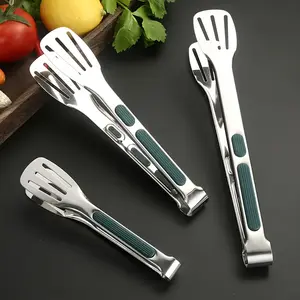3pcs Stainless Steel BBQ Tongs Set - Non-Slip, Heat-Resistant, Multi-Functional Kitchen Utensils for Barbecue, Salad, Serving Meat - Durable, Ergonomic, Easy-Clean Cooking Accessories