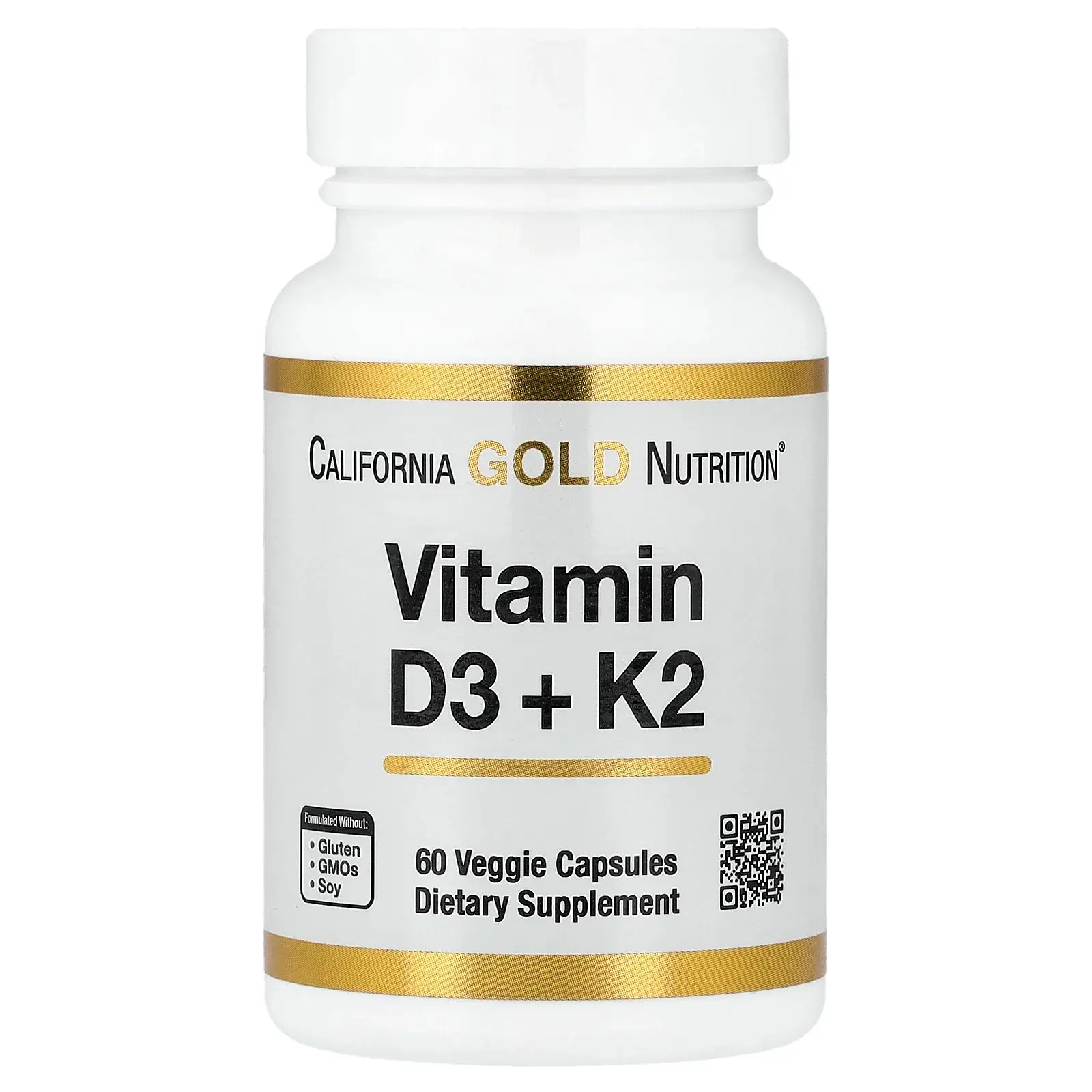 California Gold Nutrition Vitamin D3 + K2, 60 Veggie Capsules California Gold Nutrition Vitamin D3 + K2, 60 Veggie Capsules