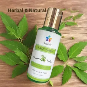 Anti Bacterial Face Wash | Natural with Neem Tulsi | Himalyan Herbs Skincare Antibacterial Herbal Facial Hydrate Mild Nourishing